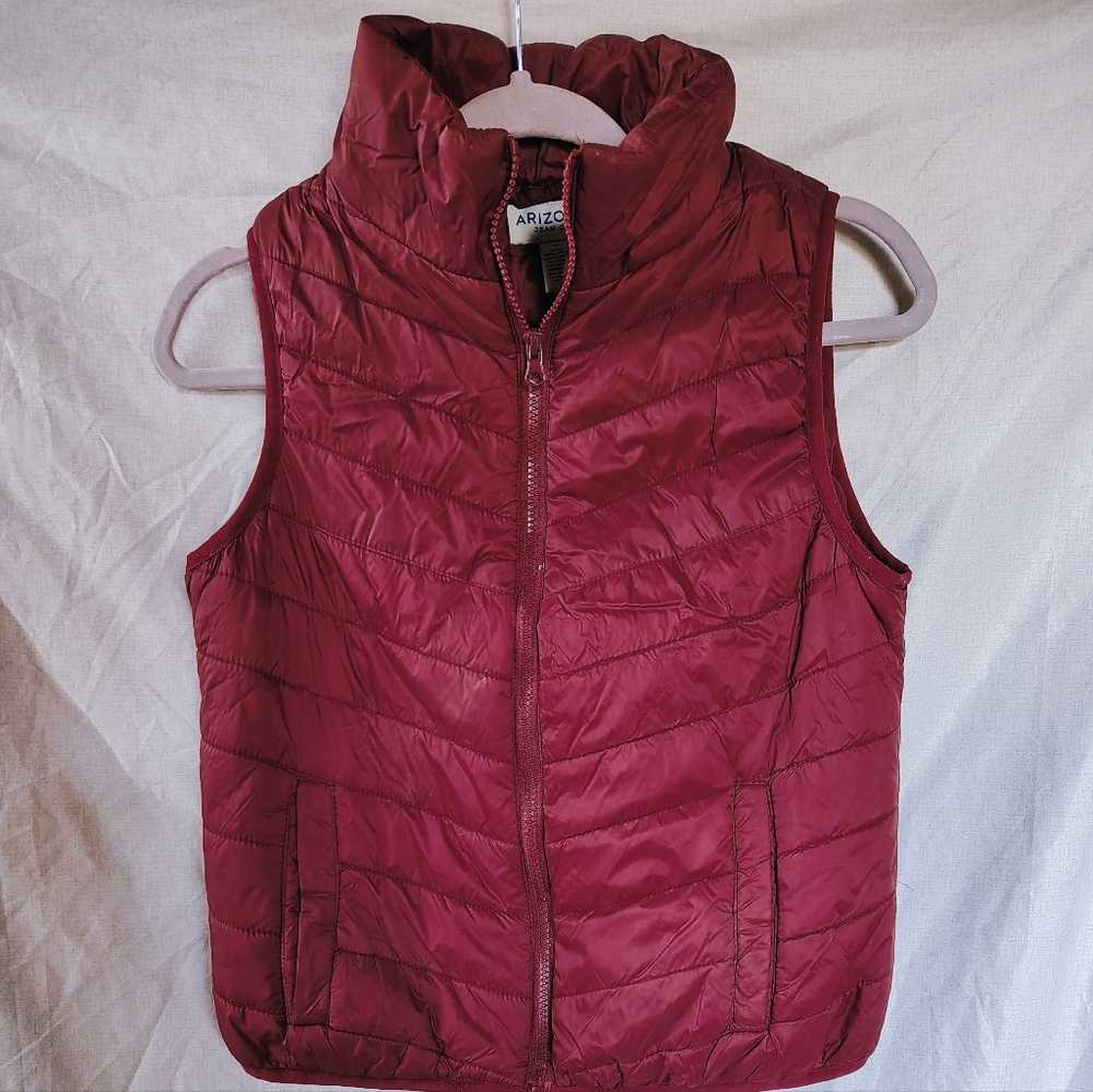 Arizona Jean Company Kids Burgundy Quilted Vest